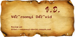 Vázsonyi Dávid névjegykártya