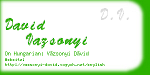 david vazsonyi business card
